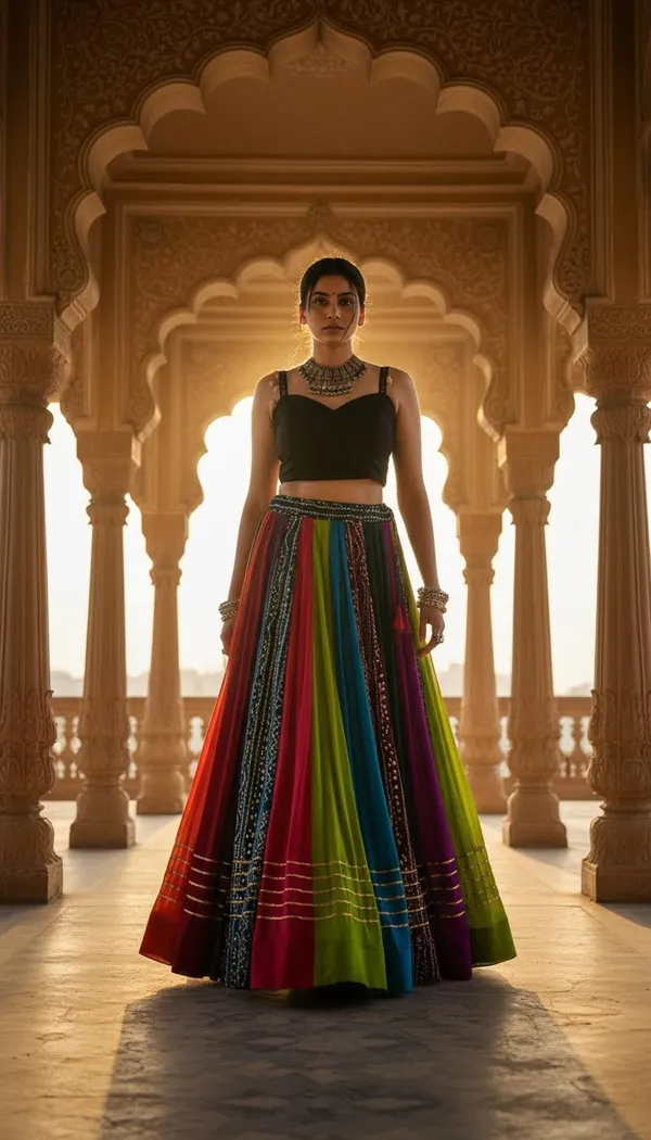 Multicolor_Rayon_Gotta_Patti_Stitched_Lehenga_Choli_For_Women