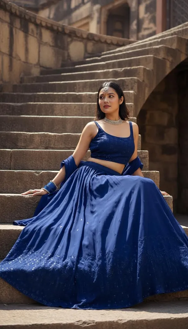 Navy_Blue_Georgette_Embroidered_Semi-Stitched_Lehenga_Choli_For_Women