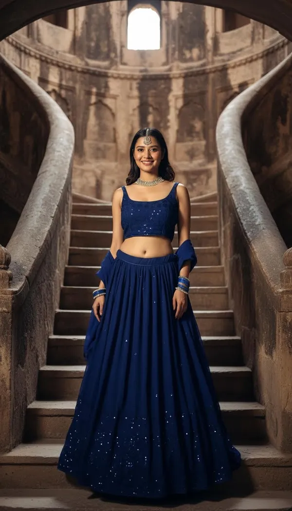 Navy_Blue_Georgette_Embroidered_Semi-Stitched_Lehenga_Choli_For_Women