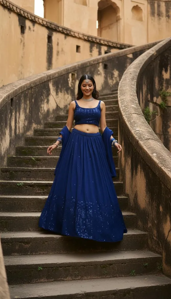 Navy_Blue_Georgette_Embroidered_Semi-Stitched_Lehenga_Choli_For_Women