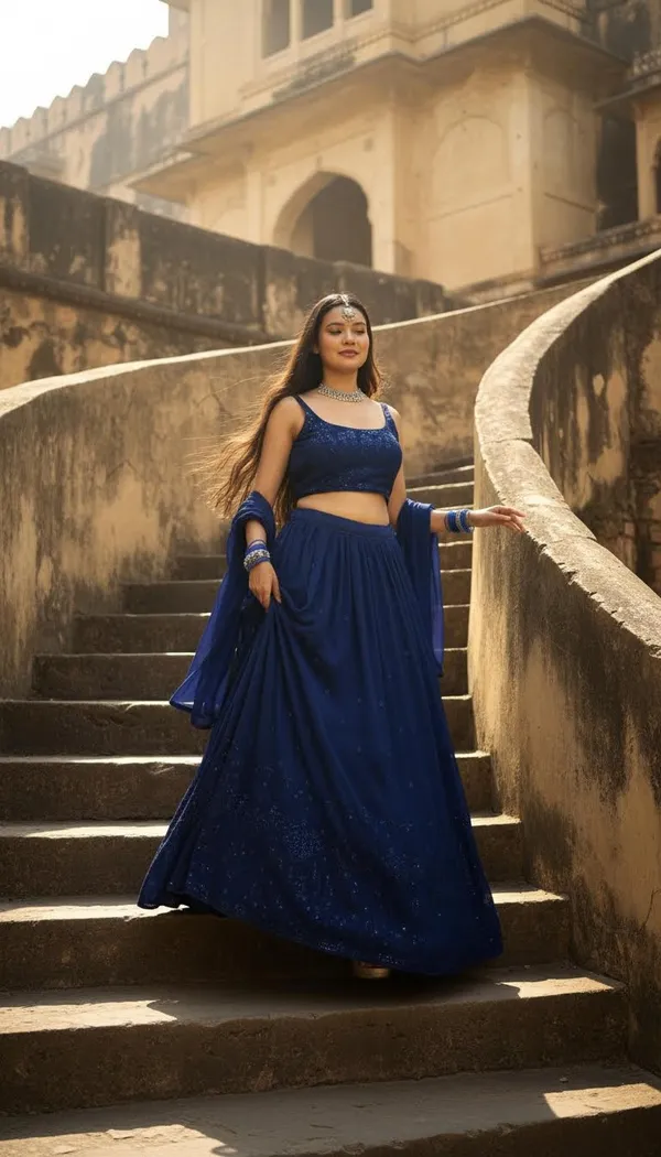 Navy_Blue_Georgette_Embroidered_Semi-Stitched_Lehenga_Choli_For_Women