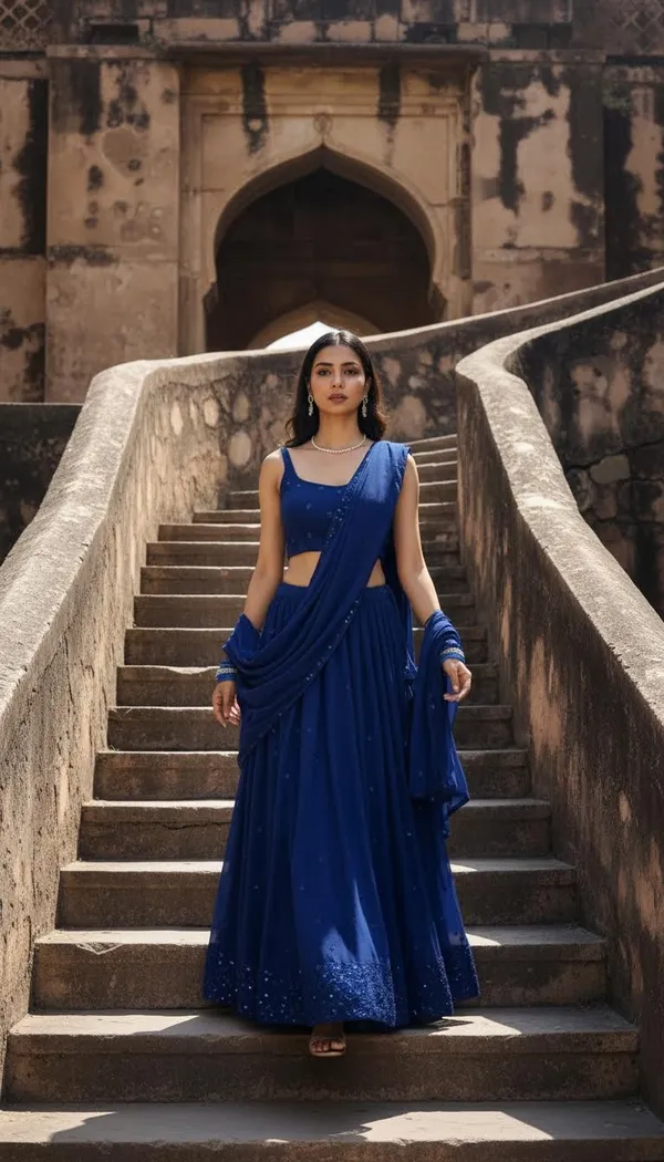 Navy_Blue_Georgette_Embroidered_Semi-Stitched_Lehenga_Choli_For_Women
