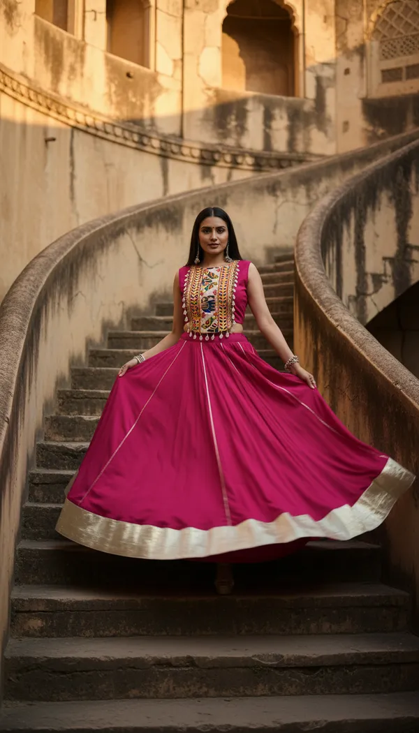 Pink_Rayon_Gamthi_Work_Lehenga_Choli_For_Women