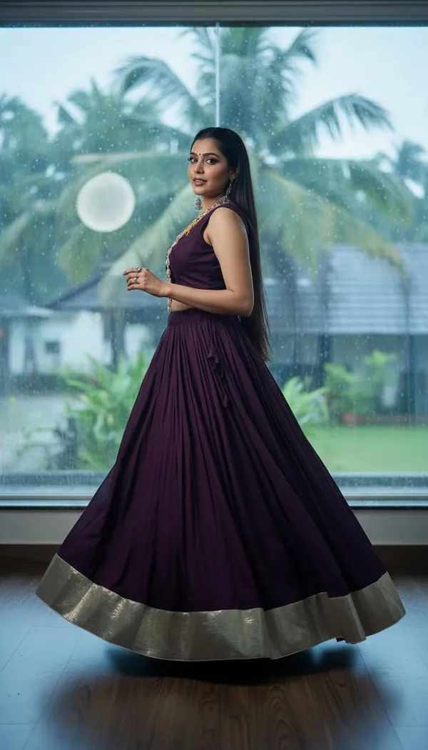 Wine_Rayon_Gamthi_Work_Lehenga_Choli_For_Women