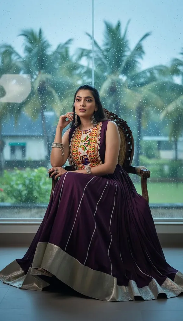 Wine_Rayon_Gamthi_Work_Lehenga_Choli_For_Women