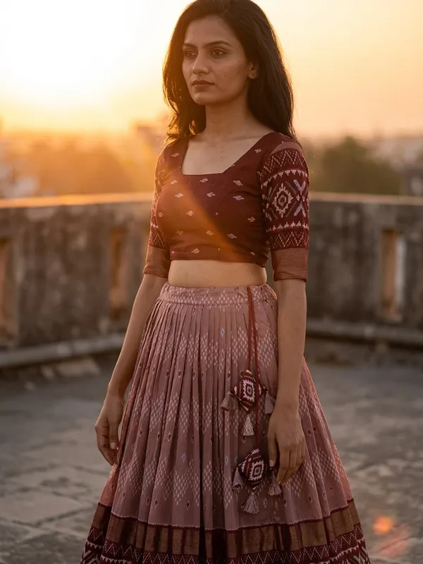 Maroon_Dola_Silk_Patola_Foil_Print_Lehenga_Choli_For_Women