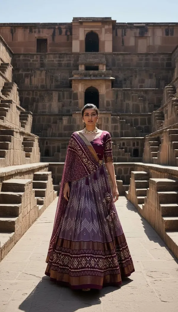 Wine_Dola_Silk_Patola_Foil_Print_Lehenga_Choli_For_Women