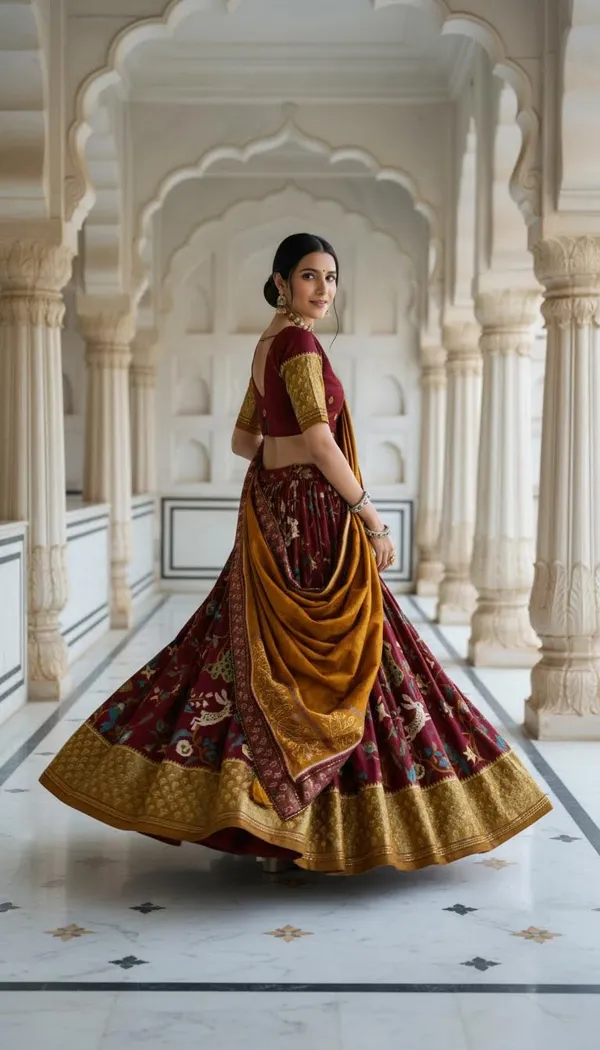 Maroon_Dola_Silk_Patola_Print_Stitched_Lehenga_Choli_For_Women