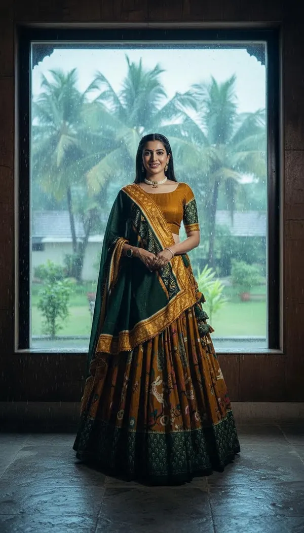 Mustard_Dola_Silk_Patola_Foil_Print_Lehenga_Choli_For_Women