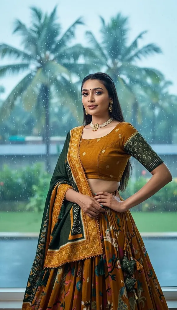 Mustard_Dola_Silk_Patola_Foil_Print_Lehenga_Choli_For_Women
