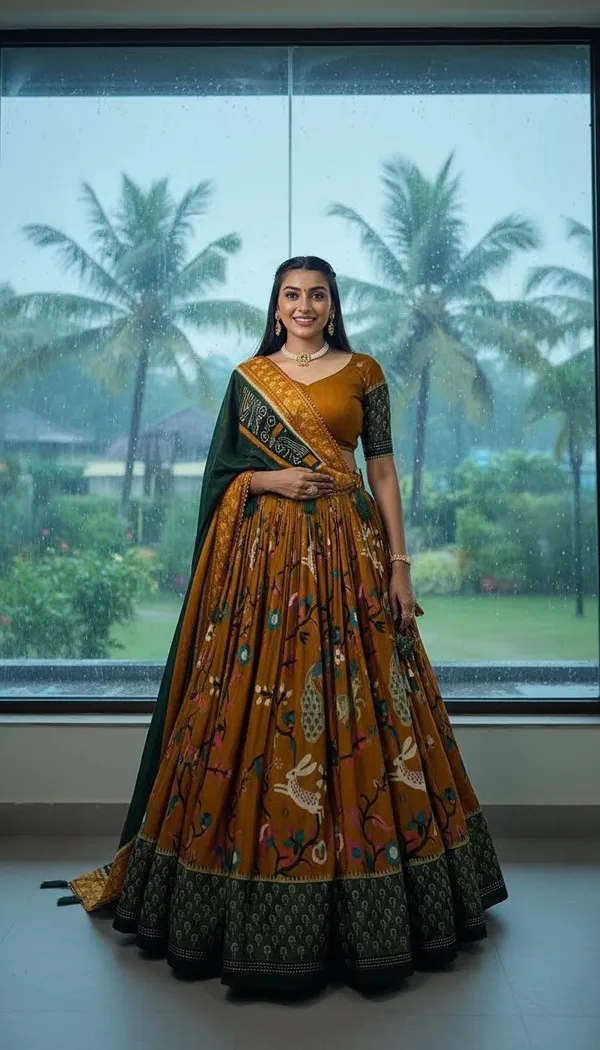 Mustard_Dola_Silk_Patola_Foil_Print_Lehenga_Choli_For_Women