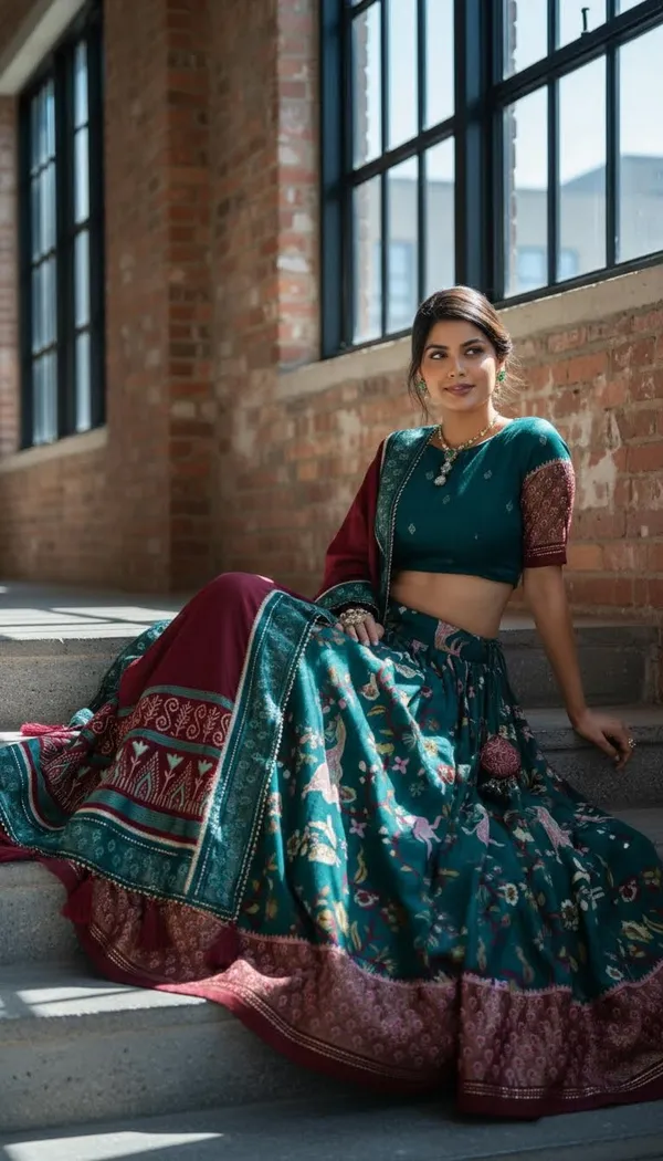 Rama_Dola_Silk_Patola_Foil_Print_Lehenga_Choli_For_Women