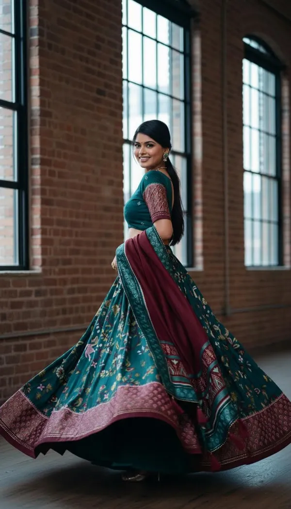 Rama_Dola_Silk_Patola_Foil_Print_Lehenga_Choli_For_Women