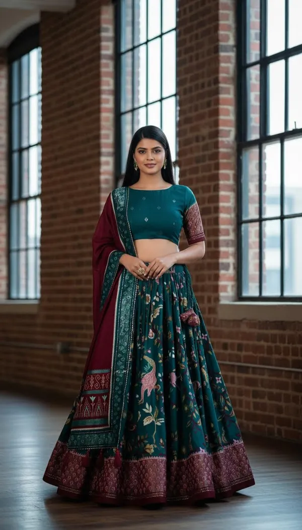 Rama_Dola_Silk_Patola_Foil_Print_Lehenga_Choli_For_Women