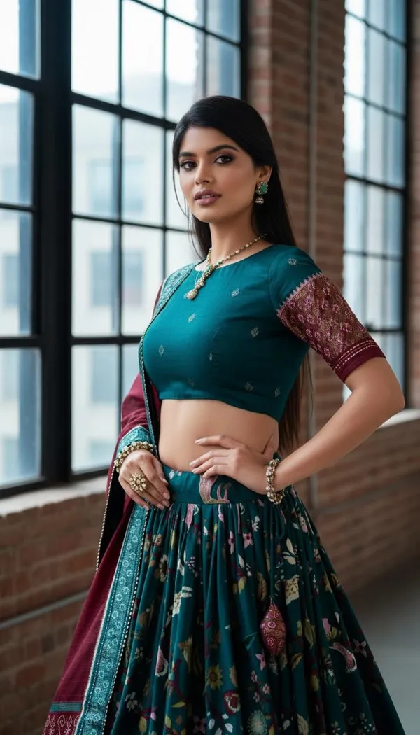 Rama_Dola_Silk_Patola_Foil_Print_Lehenga_Choli_For_Women