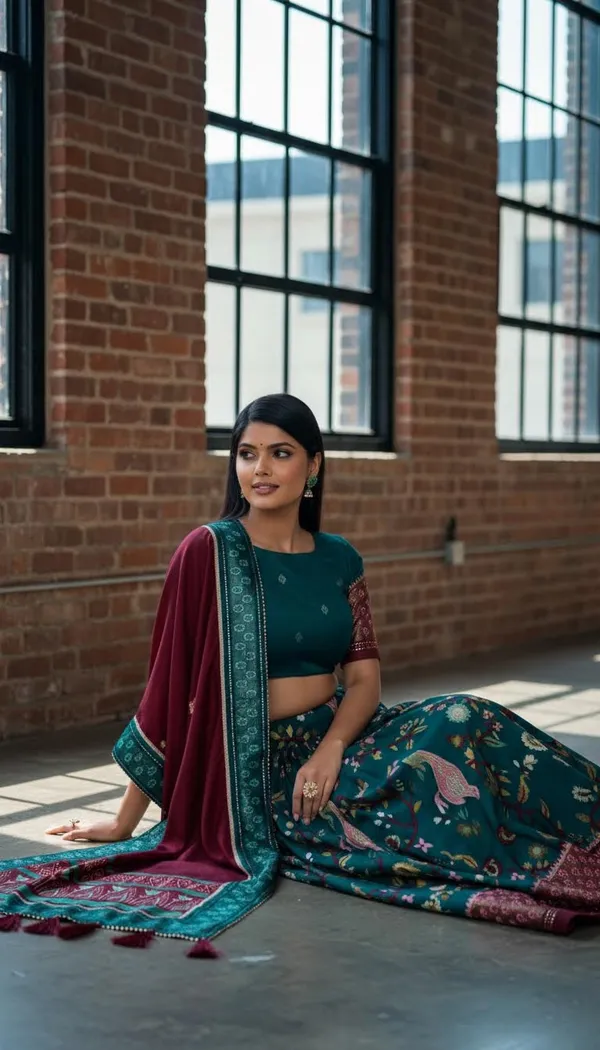 Rama_Dola_Silk_Patola_Foil_Print_Lehenga_Choli_For_Women