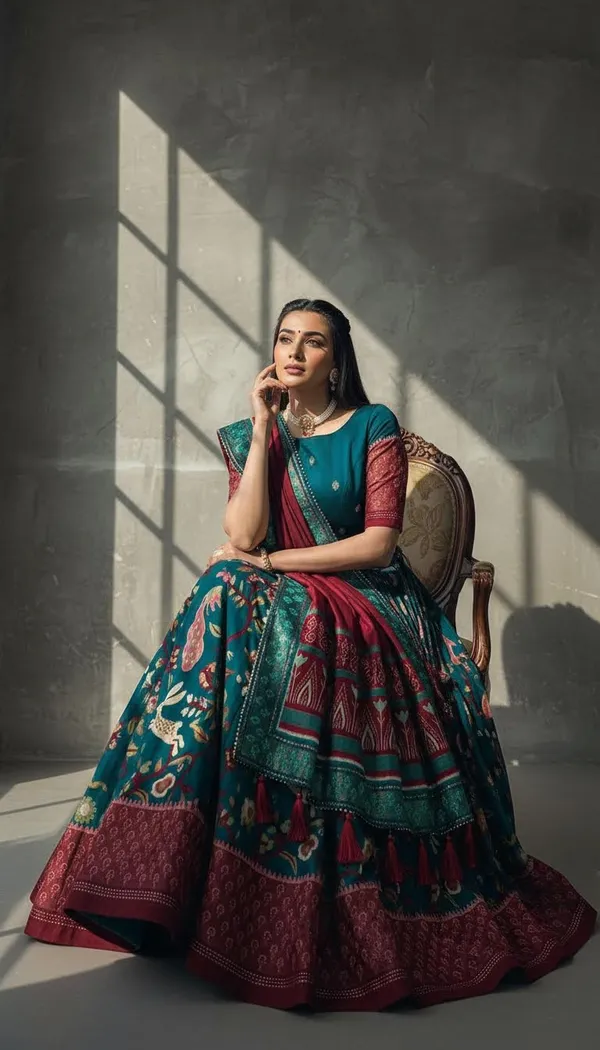 Rama_Dola_Silk_Patola_Foil_Print_Lehenga_Choli_For_Women