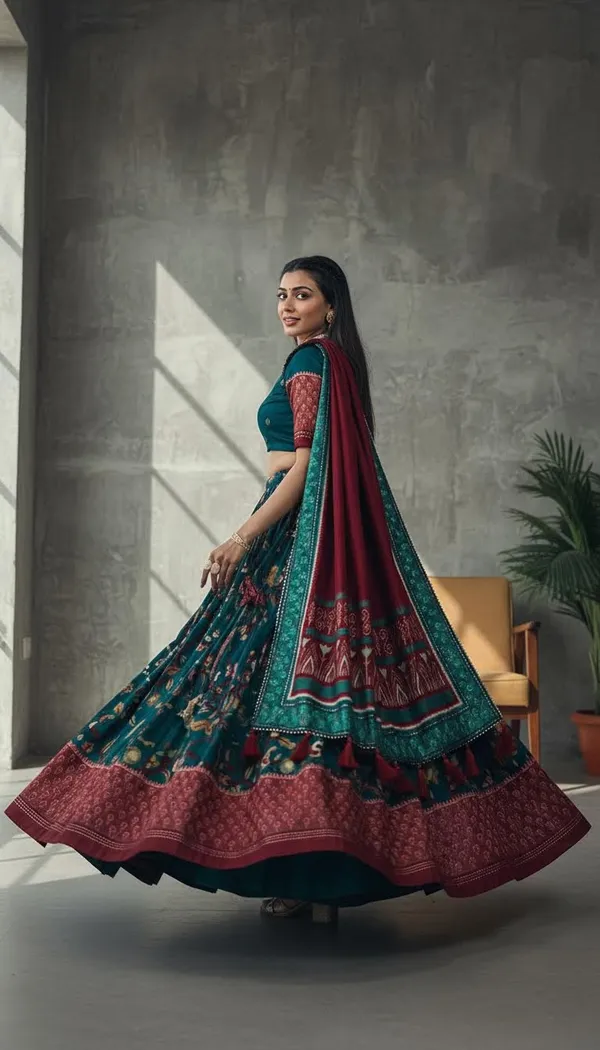 Rama_Dola_Silk_Patola_Foil_Print_Lehenga_Choli_For_Women