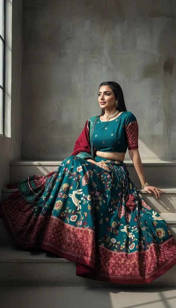 Rama_Dola_Silk_Patola_Foil_Print_Lehenga_Choli_For_Women