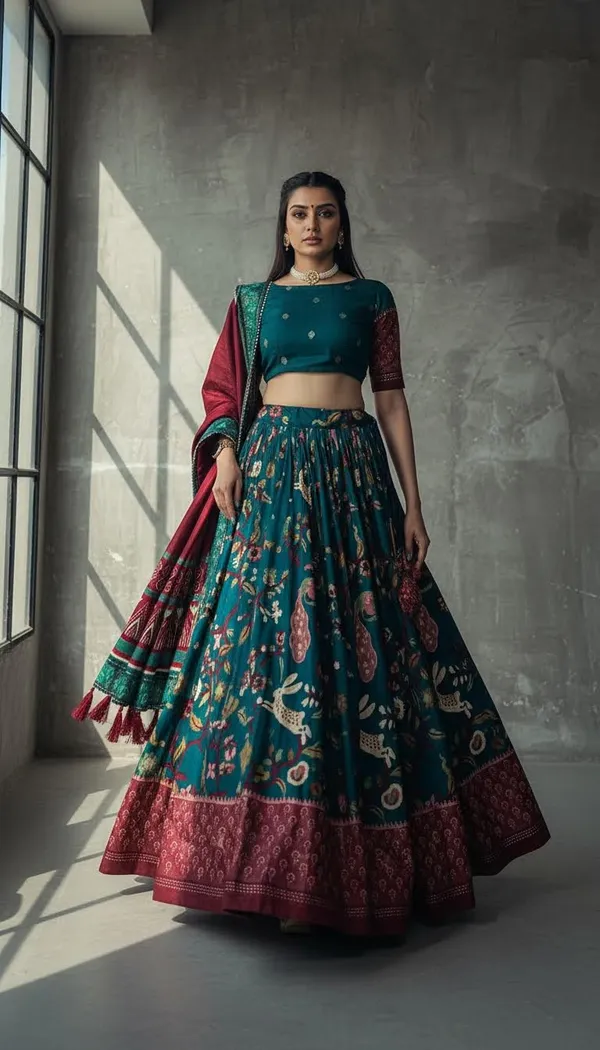 Rama_Dola_Silk_Patola_Foil_Print_Lehenga_Choli_For_Women