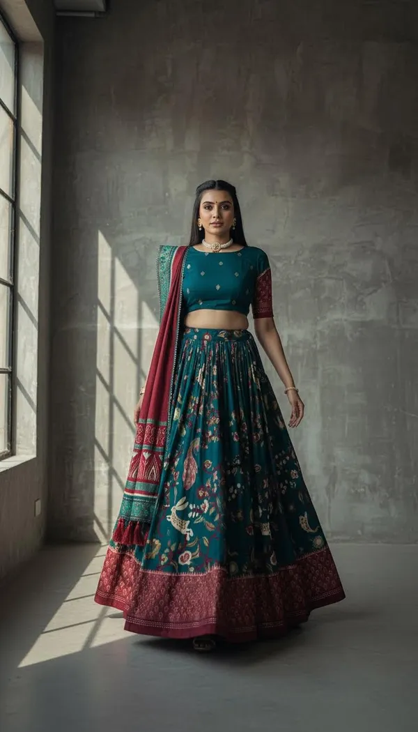 Rama_Dola_Silk_Patola_Foil_Print_Lehenga_Choli_For_Women