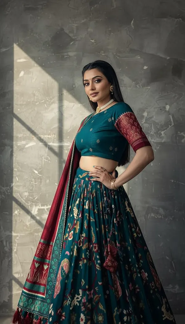 Rama_Dola_Silk_Patola_Foil_Print_Lehenga_Choli_For_Women
