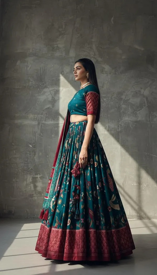 Rama_Dola_Silk_Patola_Foil_Print_Lehenga_Choli_For_Women