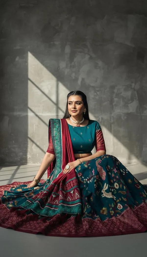 Rama_Dola_Silk_Patola_Foil_Print_Lehenga_Choli_For_Women