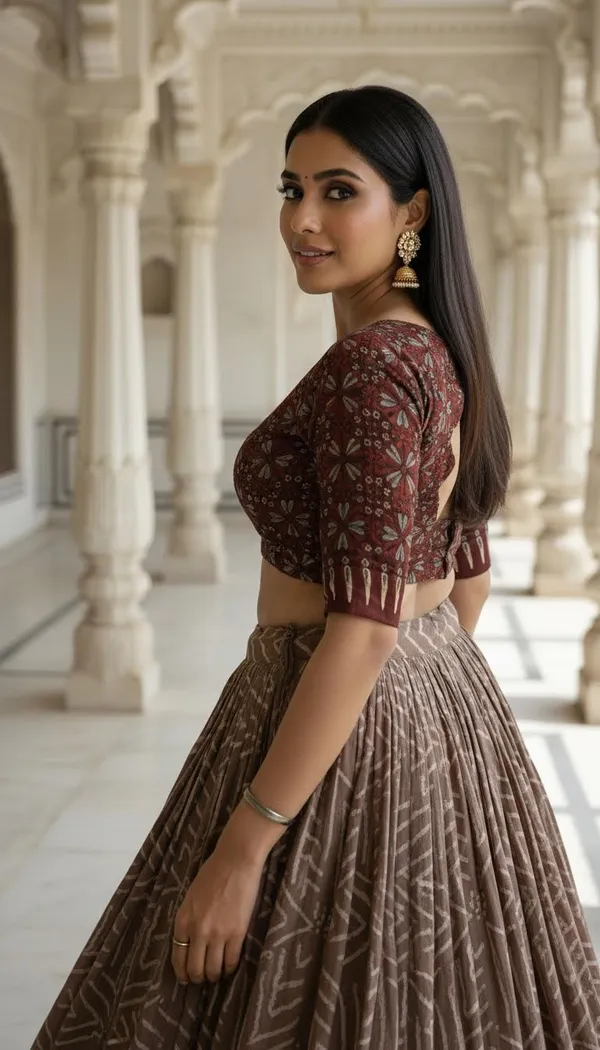 Brown_Dola_Silk_Patola_Foil_Print_Lehenga_Choli_For_Women