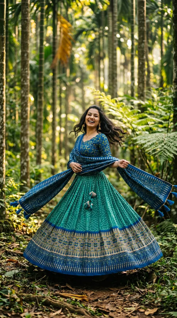 Green_Dola_Silk_Patola_Foil_Print_Lehenga_Choli_For_Women