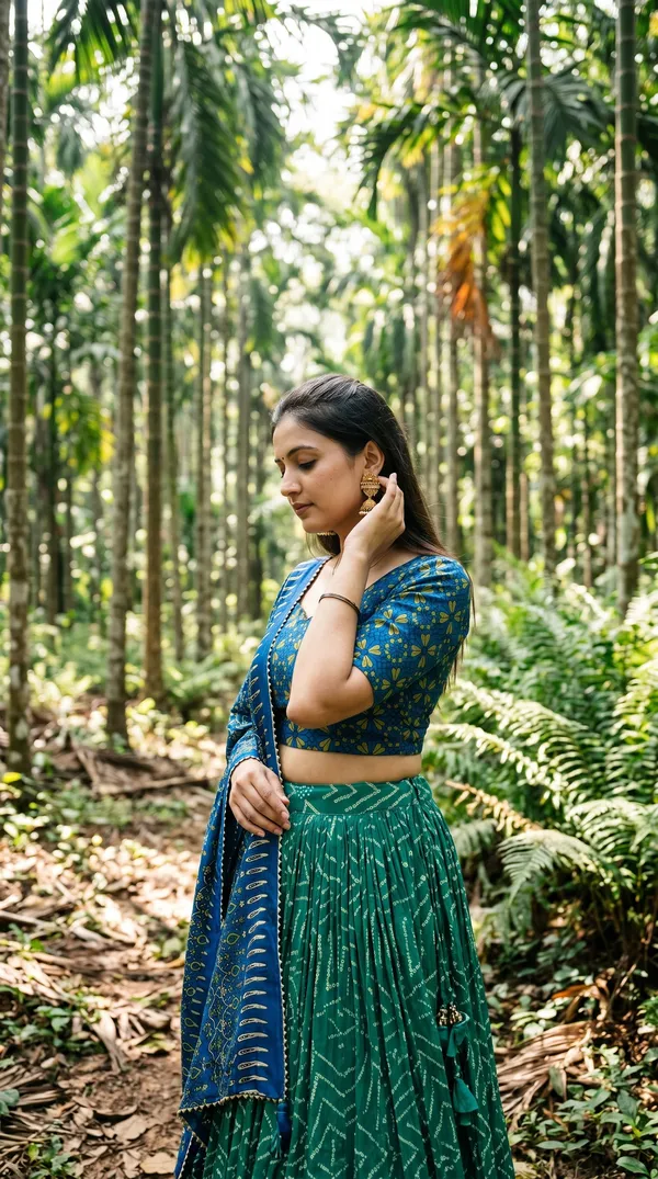 Green_Dola_Silk_Patola_Foil_Print_Lehenga_Choli_For_Women