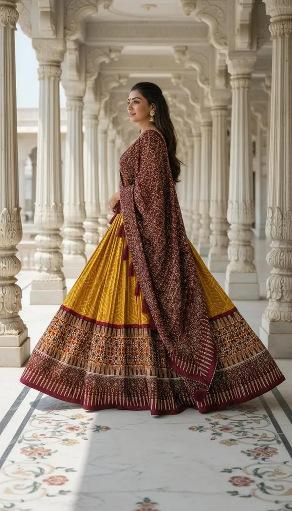 Yellow_Dola_Silk_Patola_Foil_Print_Lehenga_Choli_For_Women