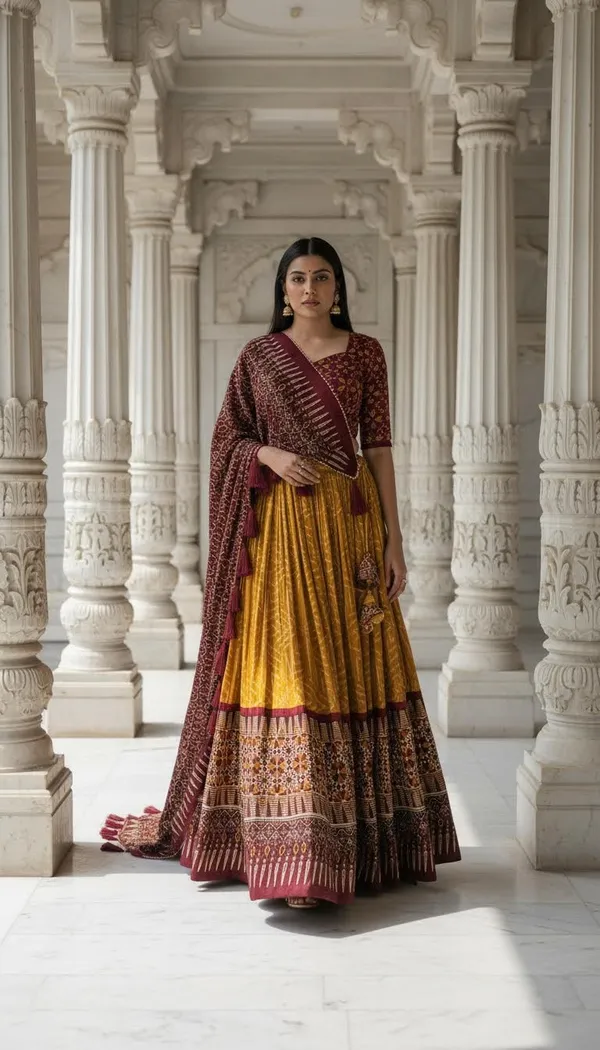 Yellow_Dola_Silk_Patola_Foil_Print_Lehenga_Choli_For_Women