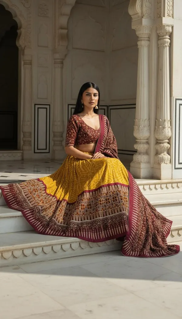 Yellow_Dola_Silk_Patola_Foil_Print_Lehenga_Choli_For_Women