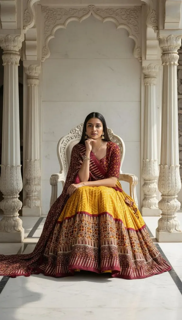 Yellow_Dola_Silk_Patola_Foil_Print_Lehenga_Choli_For_Women