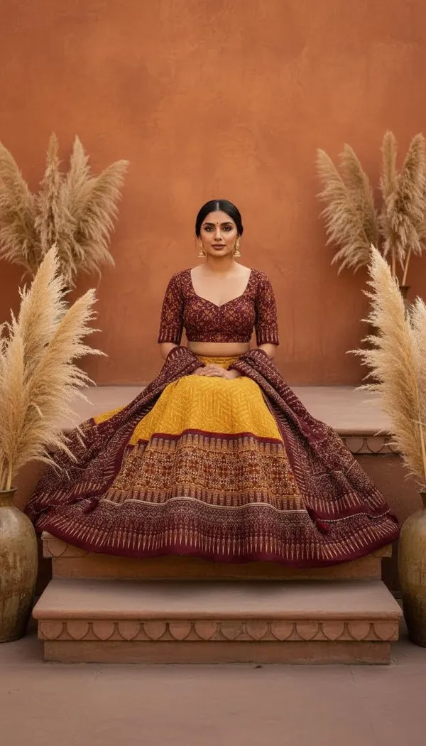 Yellow_Dola_Silk_Patola_Foil_Print_Lehenga_Choli_For_Women