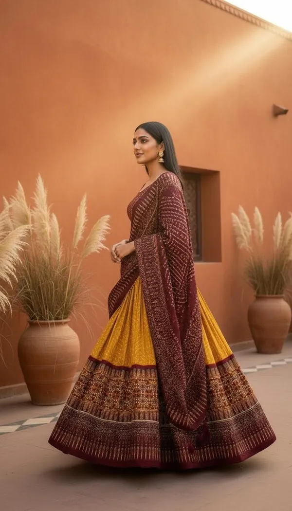 Yellow_Dola_Silk_Patola_Foil_Print_Lehenga_Choli_For_Women