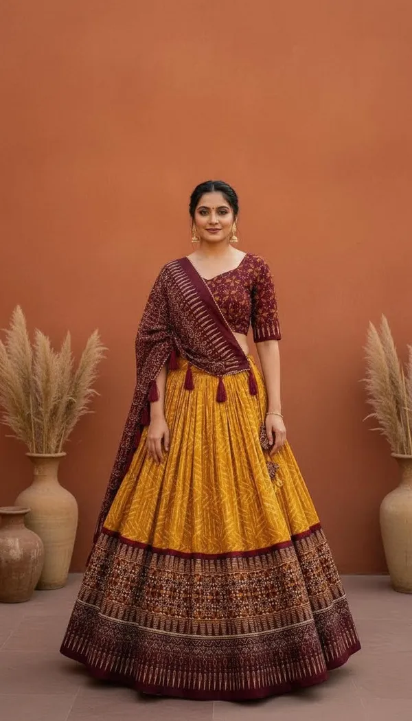 Yellow_Dola_Silk_Patola_Foil_Print_Lehenga_Choli_For_Women