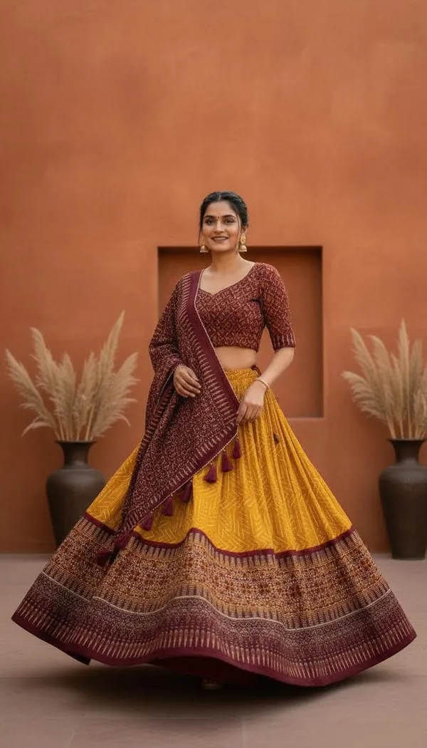 Yellow_Dola_Silk_Patola_Foil_Print_Lehenga_Choli_For_Women