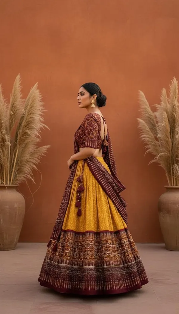 Yellow_Dola_Silk_Patola_Foil_Print_Lehenga_Choli_For_Women