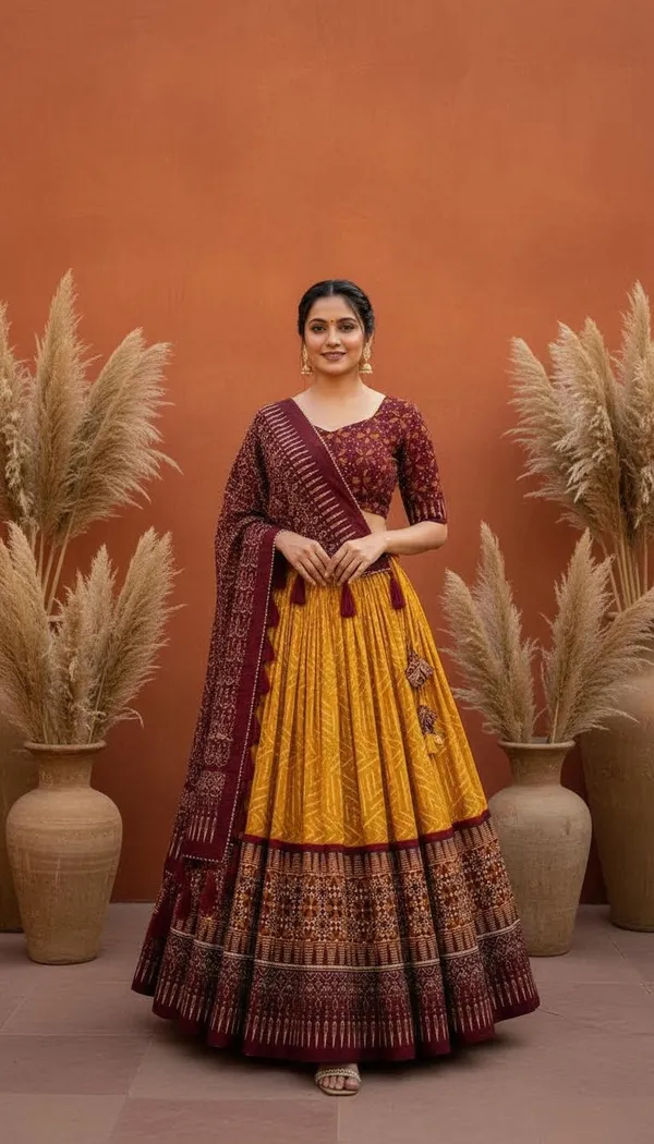Yellow_Dola_Silk_Patola_Foil_Print_Lehenga_Choli_For_Women