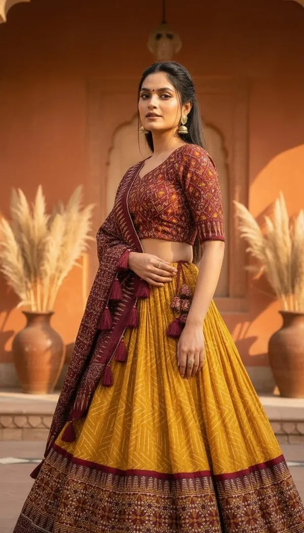 Yellow_Dola_Silk_Patola_Foil_Print_Lehenga_Choli_For_Women