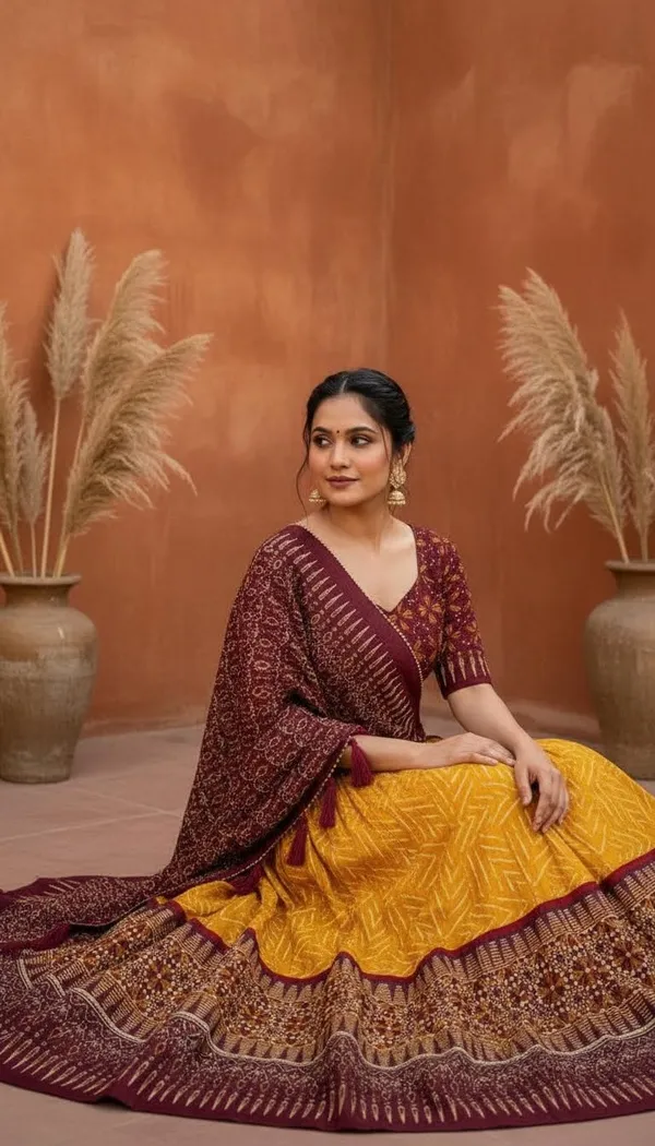 Yellow_Dola_Silk_Patola_Foil_Print_Lehenga_Choli_For_Women