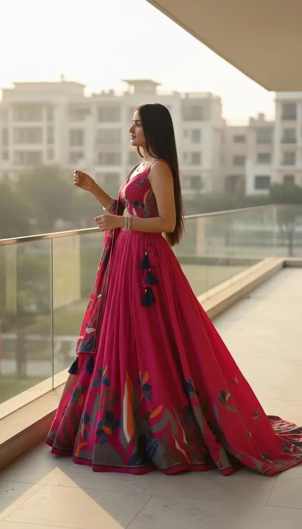 Rani_Pink_Dola_Silk_Foil_Print_Lehenga_Choli_For_Women