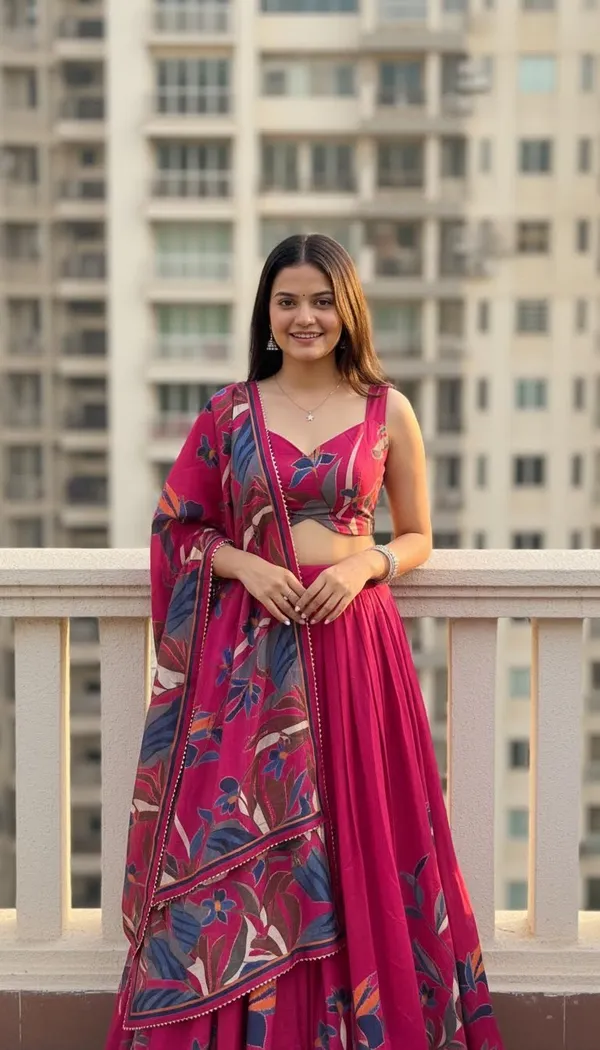 Rani_Pink_Dola_Silk_Foil_Print_Lehenga_Choli_For_Women