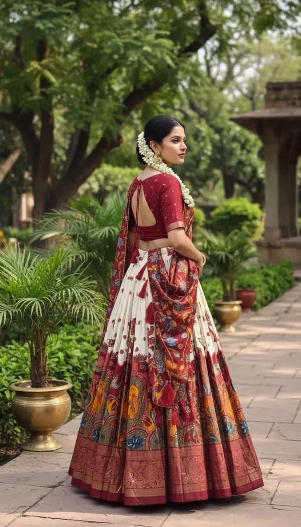 White_Dola_Silk_Patola_Foil_Print_Lehenga_Choli_For_Women