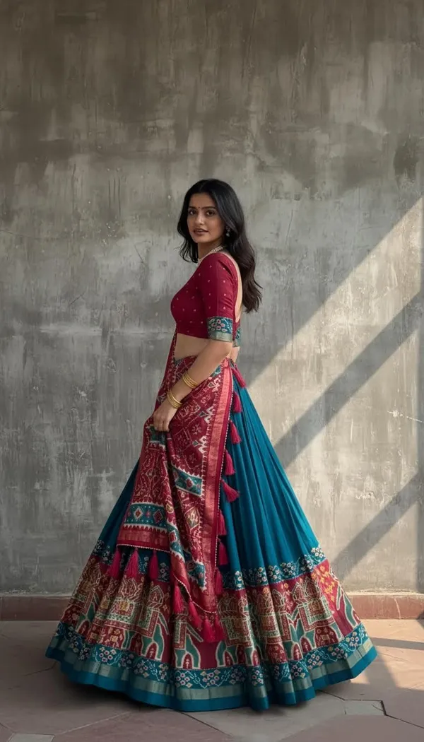 Firoji_Dola_Silk_Patola_Print_Lehenga_Choli_For_Women