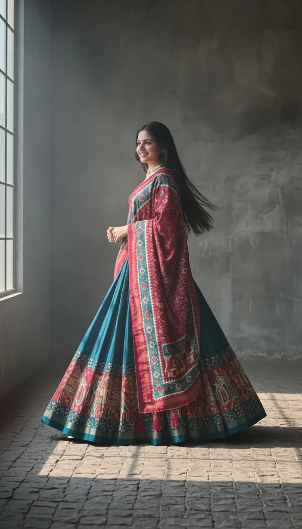 Firoji_Dola_Silk_Patola_Print_Lehenga_Choli_For_Women