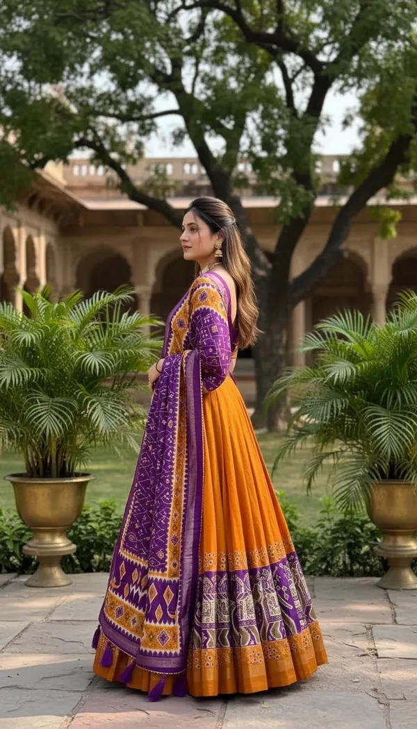 Yellow_Dola_Silk_Patola_Print_Lehenga_Choli_For_Women