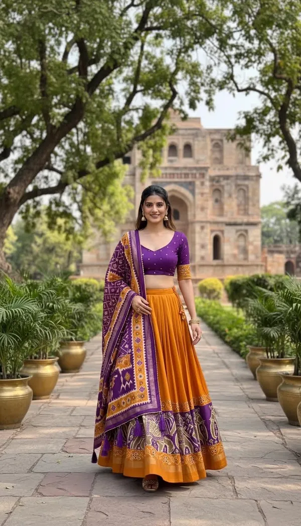 Yellow_Dola_Silk_Patola_Print_Lehenga_Choli_For_Women